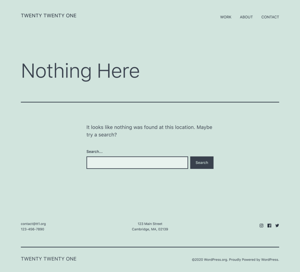 404 twenty twenty 0ne theme wpspice