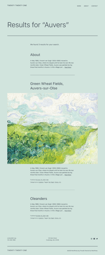 Search Results_ Results twenty twenty 0ne theme wpspice